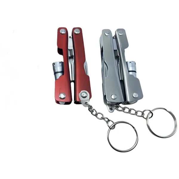 Mini LED Keychain Pliers With Knife Screwdriver Bottle