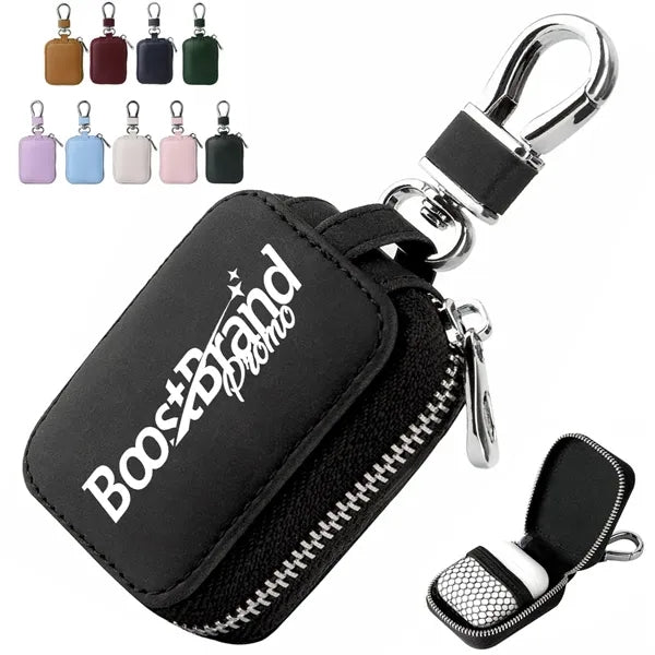 Compact Zippered Key Case with Secure Clip
