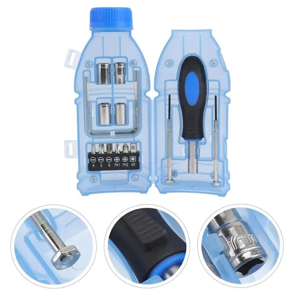 Portable Screwdriver Tool Kit in Novelty Bottle Case