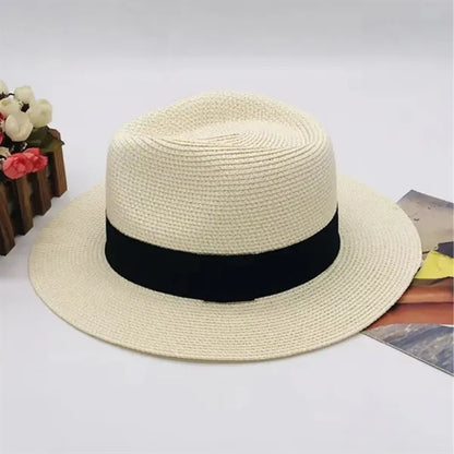 Straw Panama Style Fedora Hat