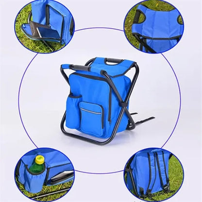 Portable Cooler Stool with Storage Pockets