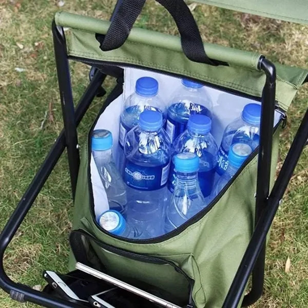 Portable Cooler Stool with Storage Pockets