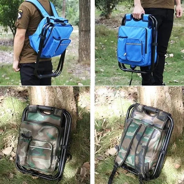 Portable Cooler Stool with Storage Pockets