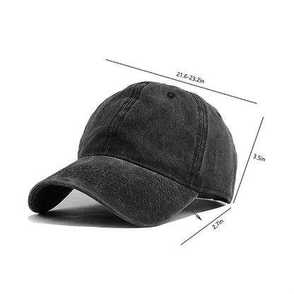 Washed Cotton Baseball Cap with Adjustable Strap