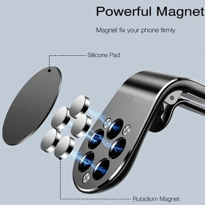 Magnetic Car Air Vent Mount Holder Aluminum Phone Stand