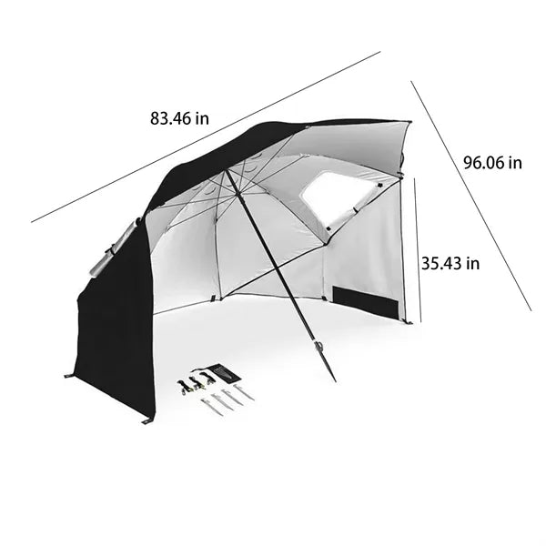 Outdoor Portable UV Protection Beach Umbrella With Window