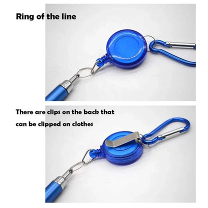Retractable Metal Pen With Keychain And Carabiner Clip