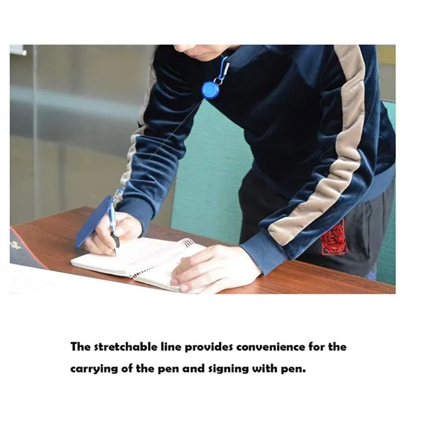 Retractable Metal Pen With Keychain And Carabiner Clip