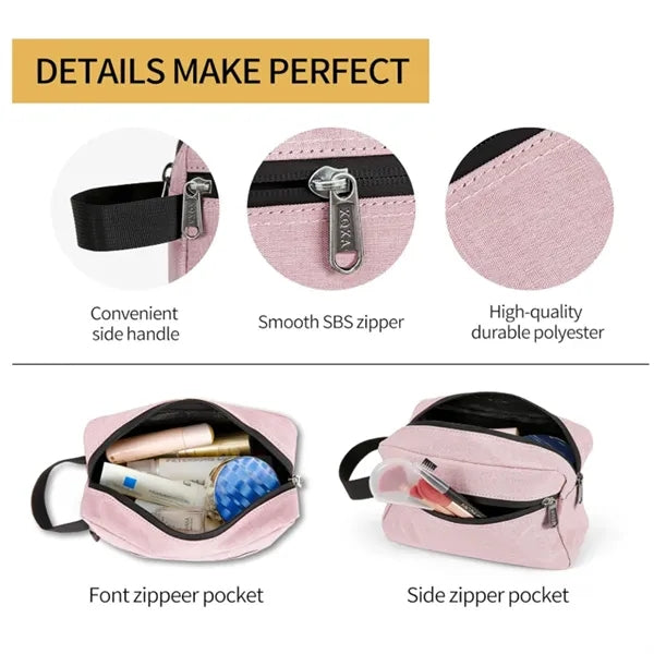 Waterproof Oxford Travel Toiletry Bag With Handle Zipper