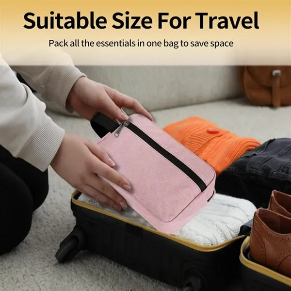 Waterproof Oxford Travel Toiletry Bag With Handle Zipper