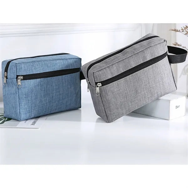 Waterproof Oxford Travel Toiletry Bag With Handle Zipper