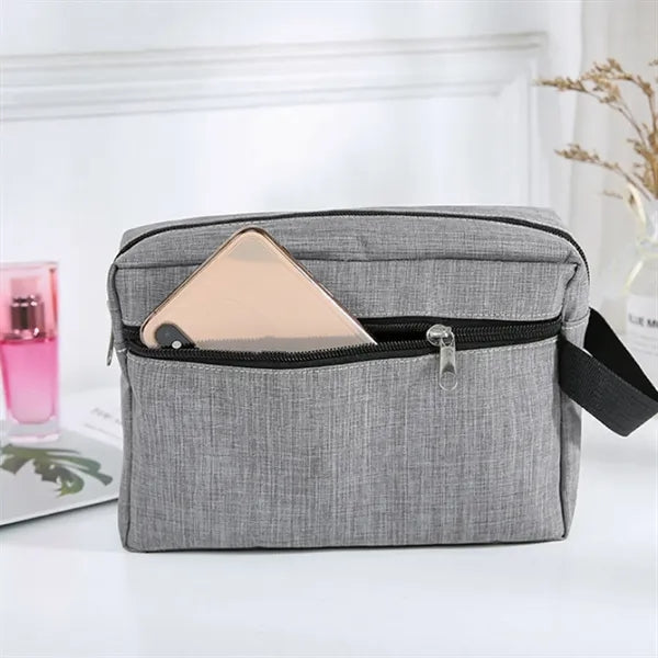 Waterproof Oxford Travel Toiletry Bag With Handle Zipper
