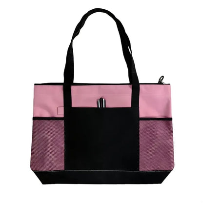 Durable Oxford Tote Bag With Mesh Pockets Carry Handles