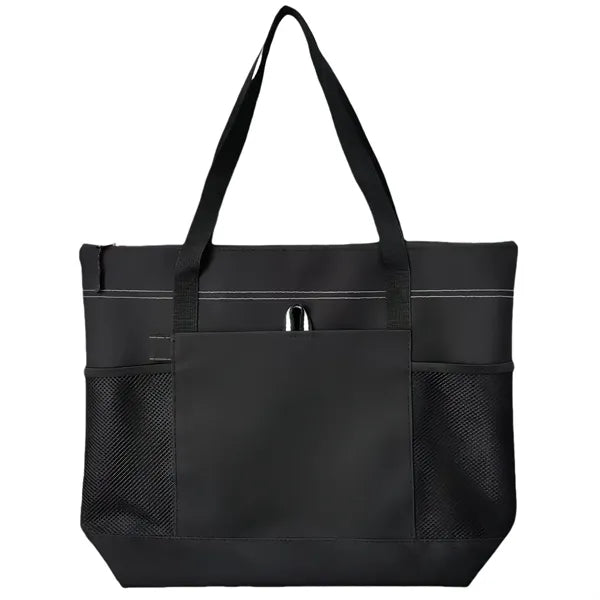 Durable Oxford Tote Bag With Mesh Pockets Carry Handles