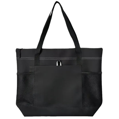 Durable Oxford Tote Bag With Mesh Pockets Carry Handles