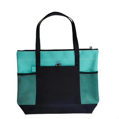 Durable Oxford Tote Bag With Mesh Pockets Carry Handles