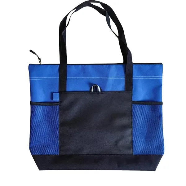 Durable Oxford Tote Bag With Mesh Pockets Carry Handles