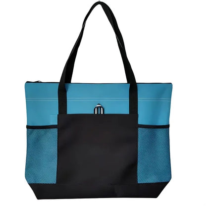 Durable Oxford Tote Bag With Mesh Pockets Carry Handles