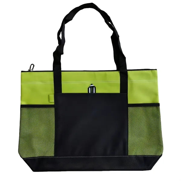Durable Oxford Tote Bag With Mesh Pockets Carry Handles