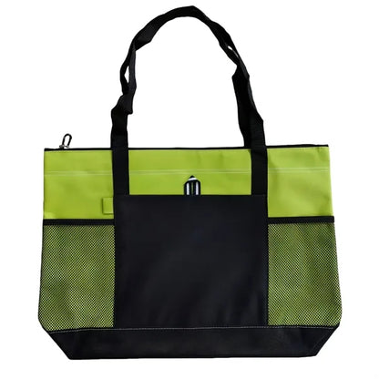 Durable Oxford Tote Bag With Mesh Pockets Carry Handles