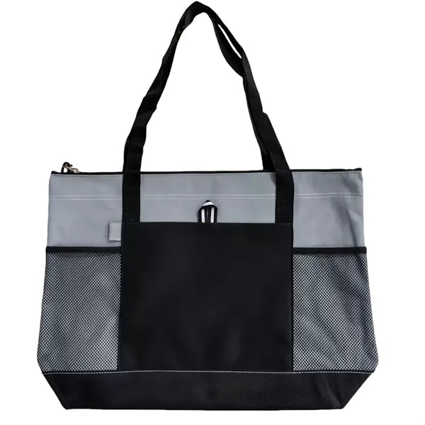 Durable Oxford Tote Bag With Mesh Pockets Carry Handles