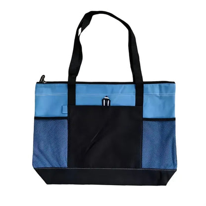Durable Oxford Tote Bag With Mesh Pockets Carry Handles