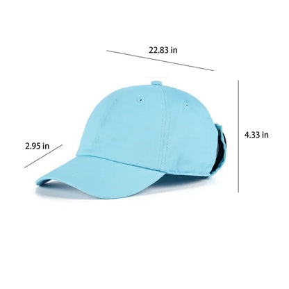 Pilot Style Sports Baseball Cap With Built In Sunglasses