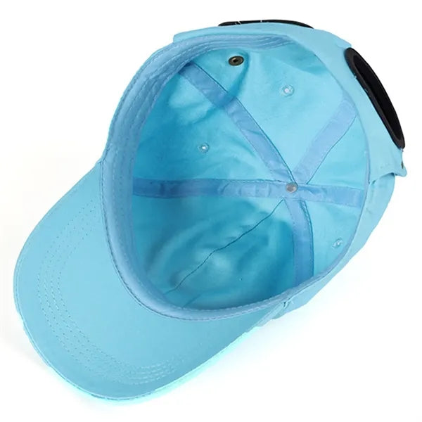 Pilot Style Sports Baseball Cap With Built In Sunglasses