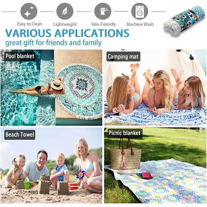 Oversized Round Quick Dry Beach Towel with Tassel