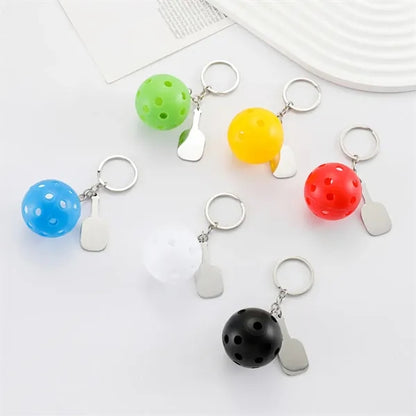 Plastic Pickleball Long Keychain for Backpack Decoration