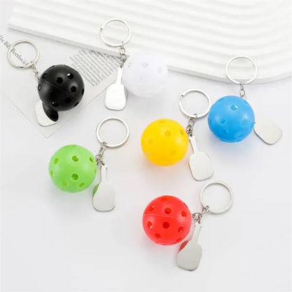 Plastic Pickleball Long Keychain for Backpack Decoration