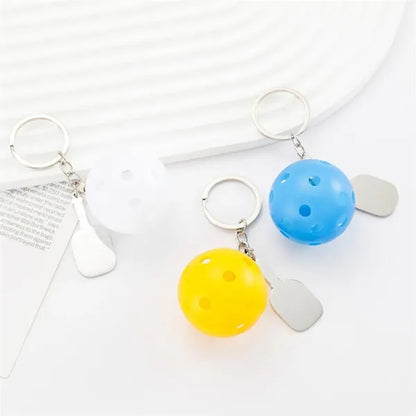 Plastic Pickleball Long Keychain for Backpack Decoration