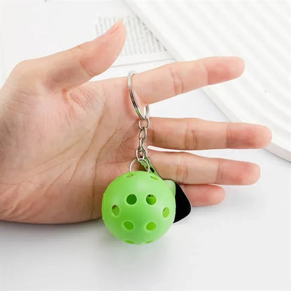 Plastic Pickleball Long Keychain for Backpack Decoration