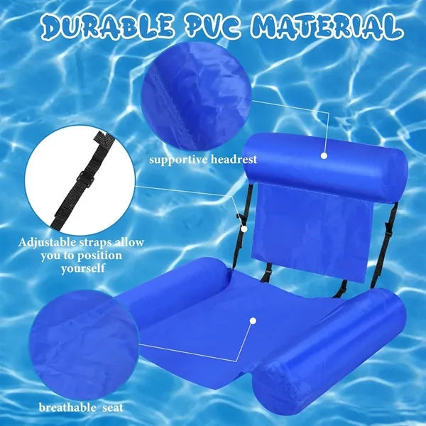 Inflatable Foldable Floating Backrest Air Mattress Chair