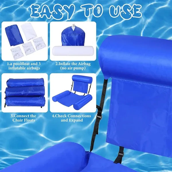 Inflatable Foldable Floating Backrest Air Mattress Chair