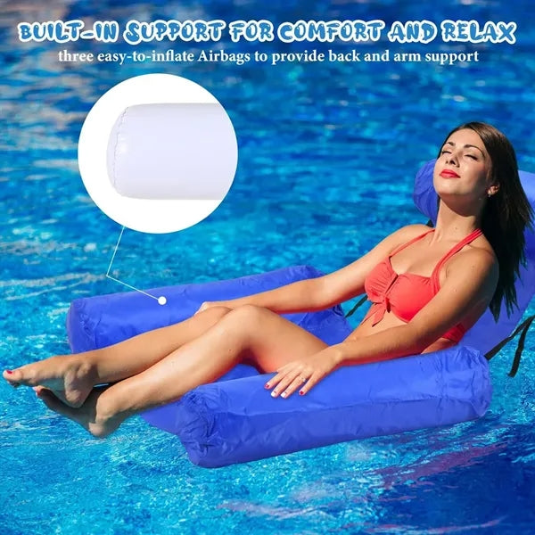 Inflatable Foldable Floating Backrest Air Mattress Chair