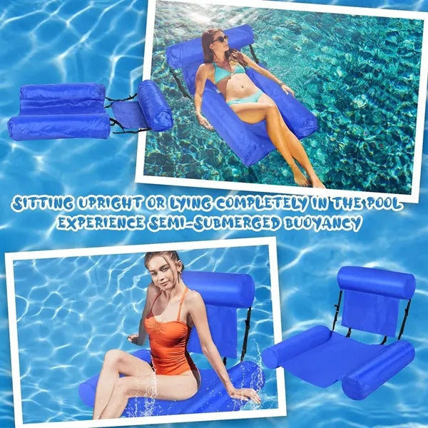 Inflatable Foldable Floating Backrest Air Mattress Chair