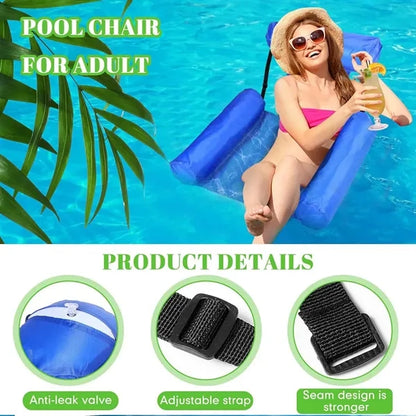 Inflatable Foldable Floating Backrest Air Mattress Chair
