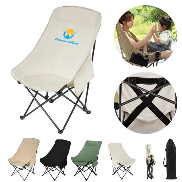 Foldable High Back Moon Chair for Outdoor Camping or Fishing