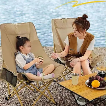 Foldable High Back Moon Chair for Outdoor Camping or Fishing