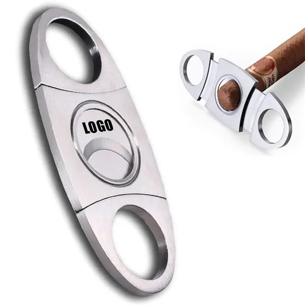 Stainless Steel Double Cut Blade Cigar Cutter Guillotine