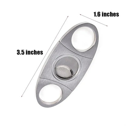 Stainless Steel Double Cut Blade Cigar Cutter Guillotine