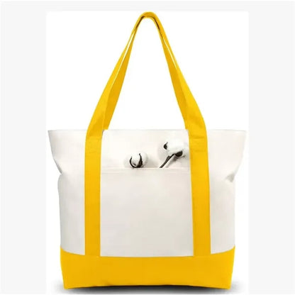 Canvas Tote Bag Bulk with Outer Pocket