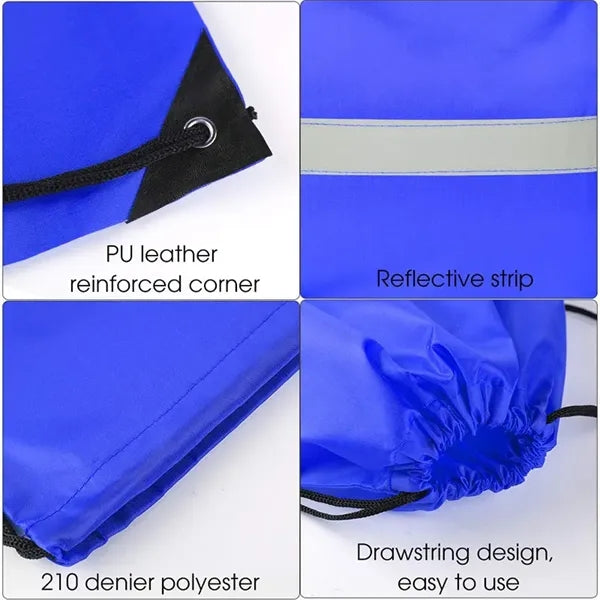 Reflective Drawstring Backpack Nylon Bags for Gym Sport