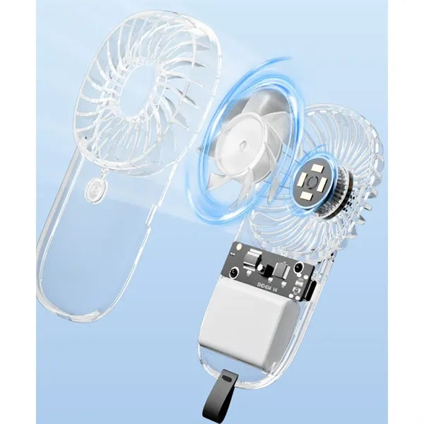 Mini USB Transparent Shell Handheld Fan for Home or Travel