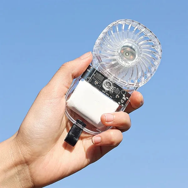 Mini USB Transparent Shell Handheld Fan for Home or Travel
