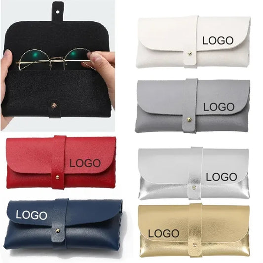 Portable PU Leather Glasses Case Eyewear Holder Pouch