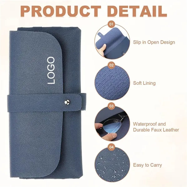 Portable PU Leather Glasses Case Eyewear Holder Pouch