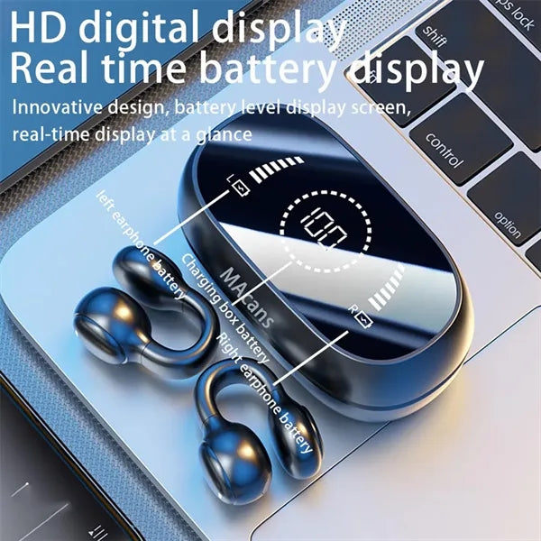 Bluetooth Bone Conduction Earphones With Digital Display