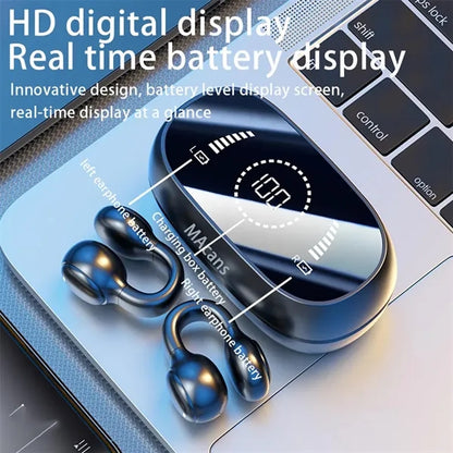 Bluetooth Bone Conduction Earphones With Digital Display
